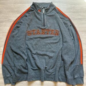 Starter Y2K Men's XL 1/4 Quarter Zip Pullover Sweatshirt Spellout Logo